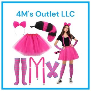 Pink and Black Halloween Costume Set with Tutu and Corset